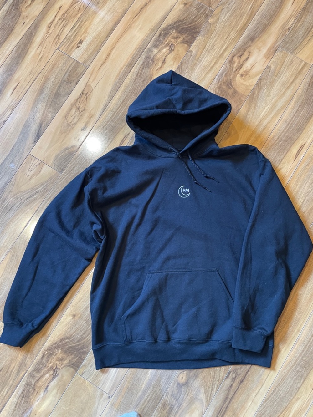 Size large faded moon black hoodie
